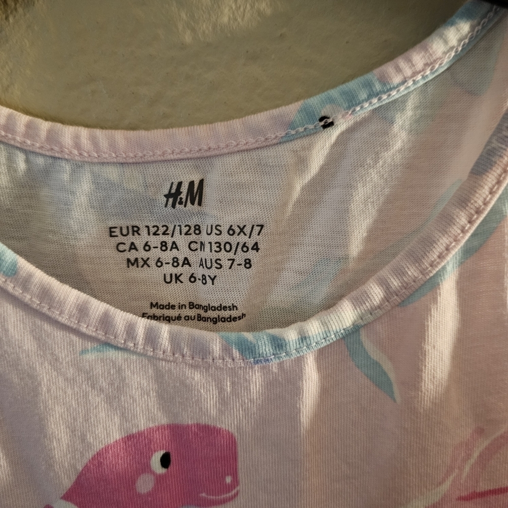 H&M Kids Dinosaur Print Dress - Pink and Blue - Picture 3 of 3